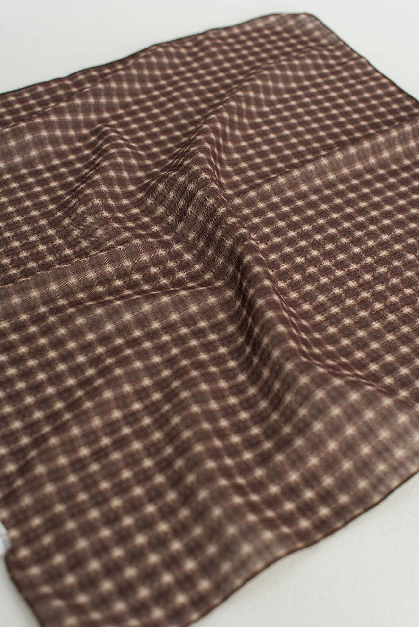 Menswear | Lightweight Check Scarf, Brown