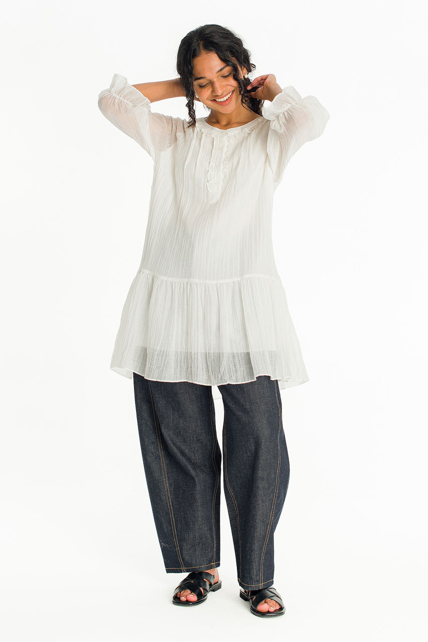 Elowen Sheer Airy Dress, Ivory