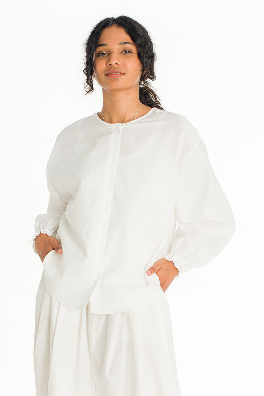 Easy Soft Round Neck Shirt, Ivory