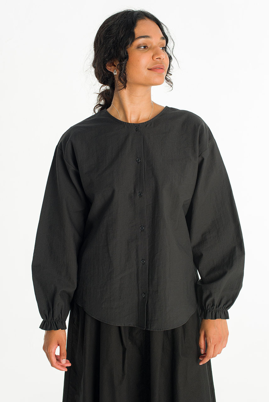 Easy Soft Round Neck Shirt, Black