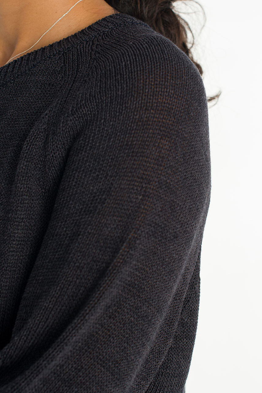 Raglan Cotton Blend Cardigan, Navy