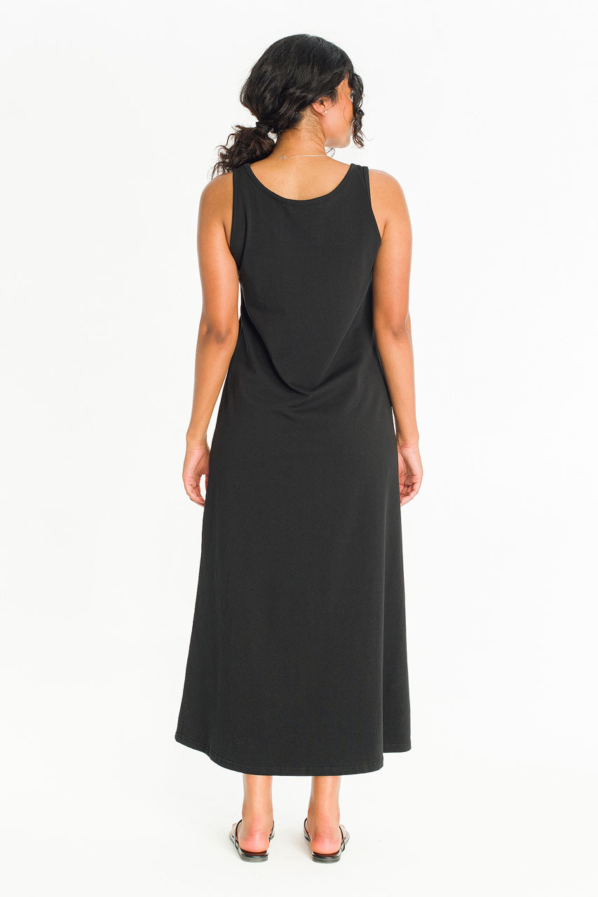 Rosy U Neck Sleeveless Dress, Black