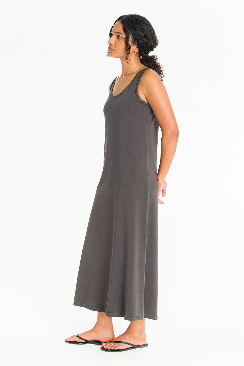 Rosy U Neck Sleeveless Dress, Charcoal
