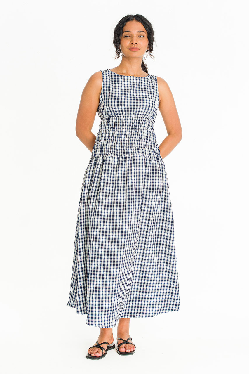 Sara Stripe Dress, Navy