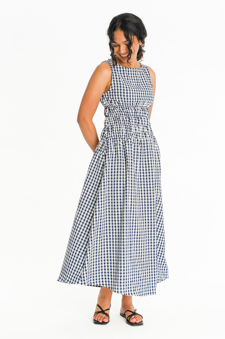 Sara Stripe Dress, Navy