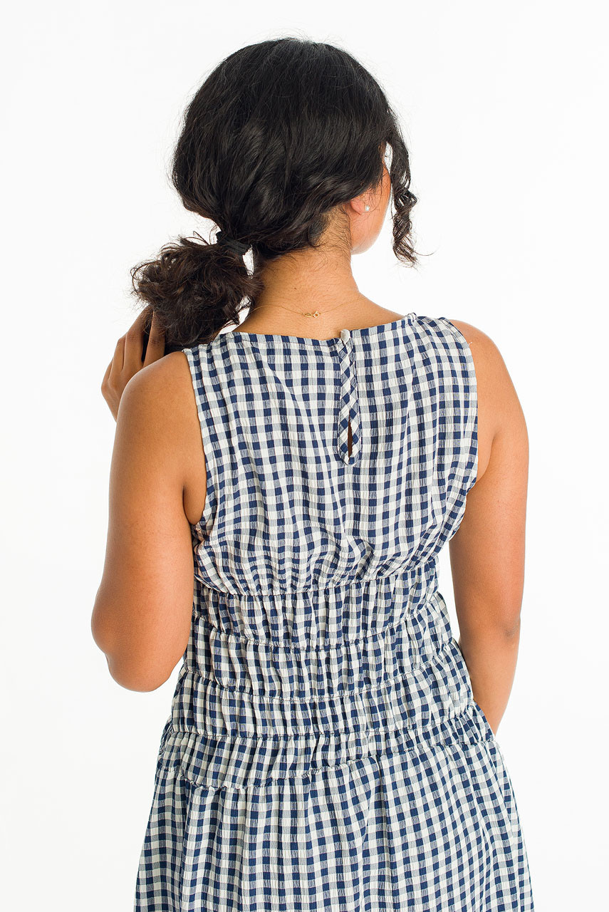 Sara Stripe Dress, Navy