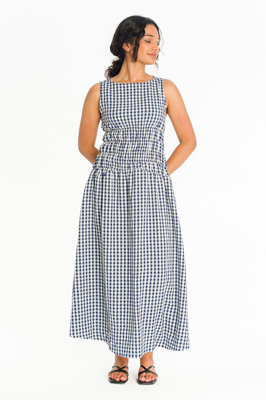 Sara Stripe Dress, Navy