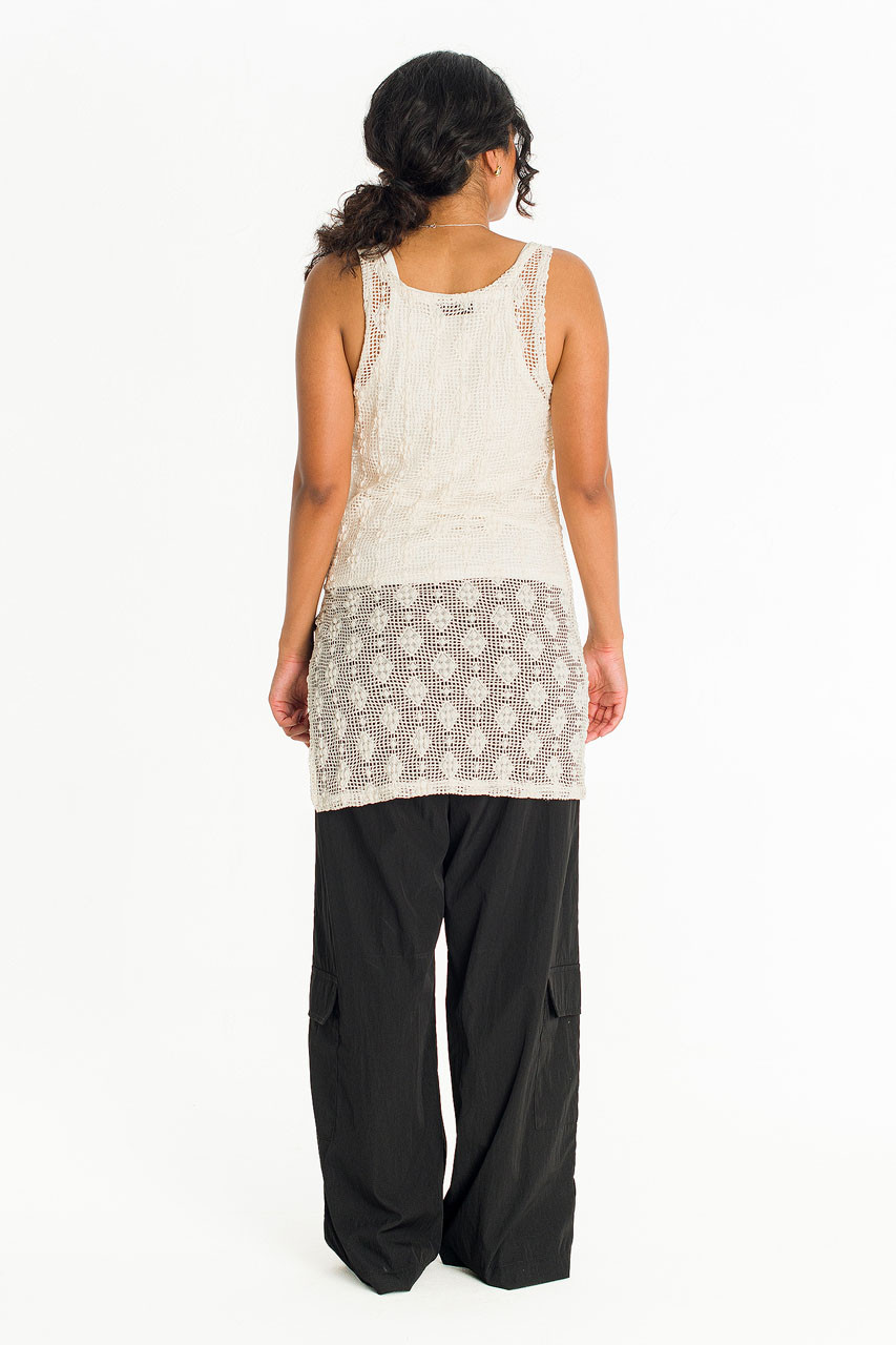 Betty Crochet Tunic, Beige