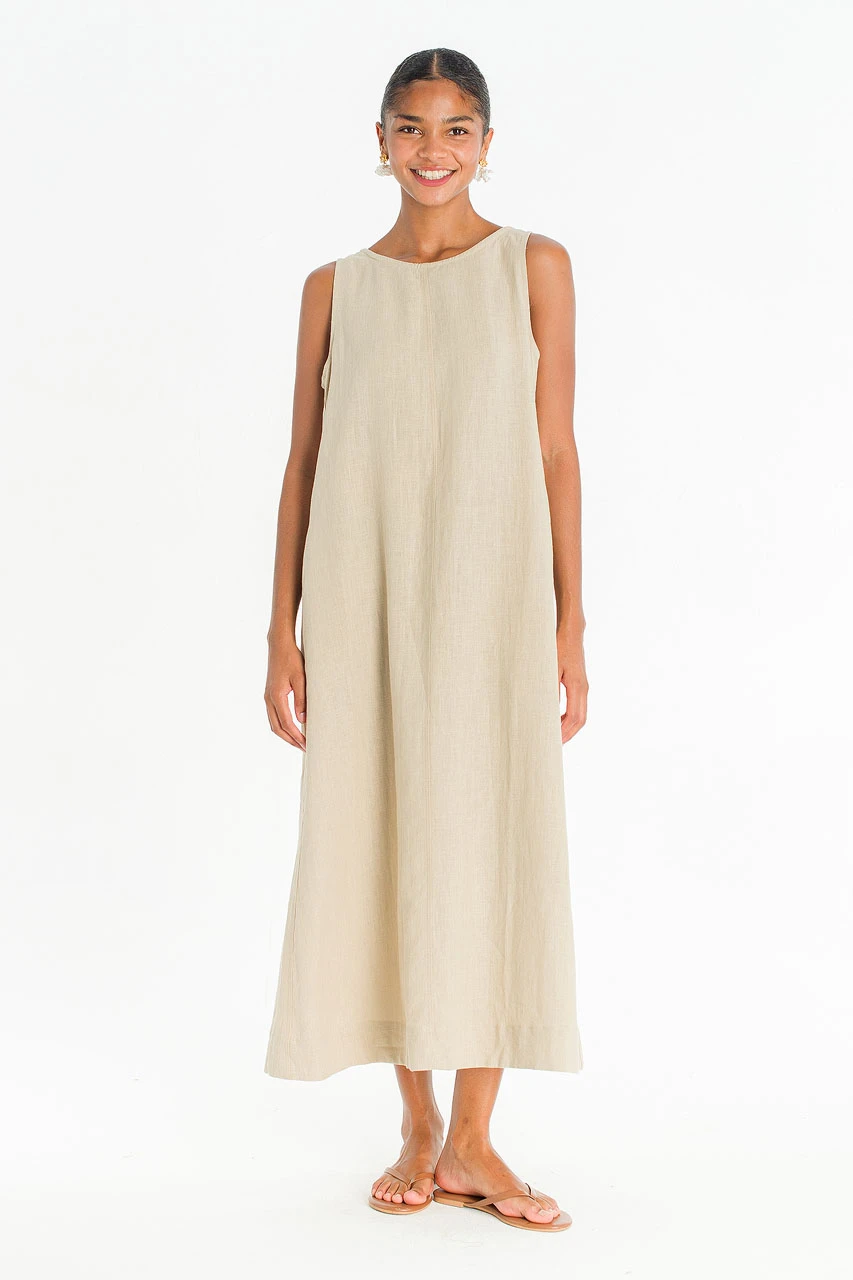 Sorento Linen Dress, Beige