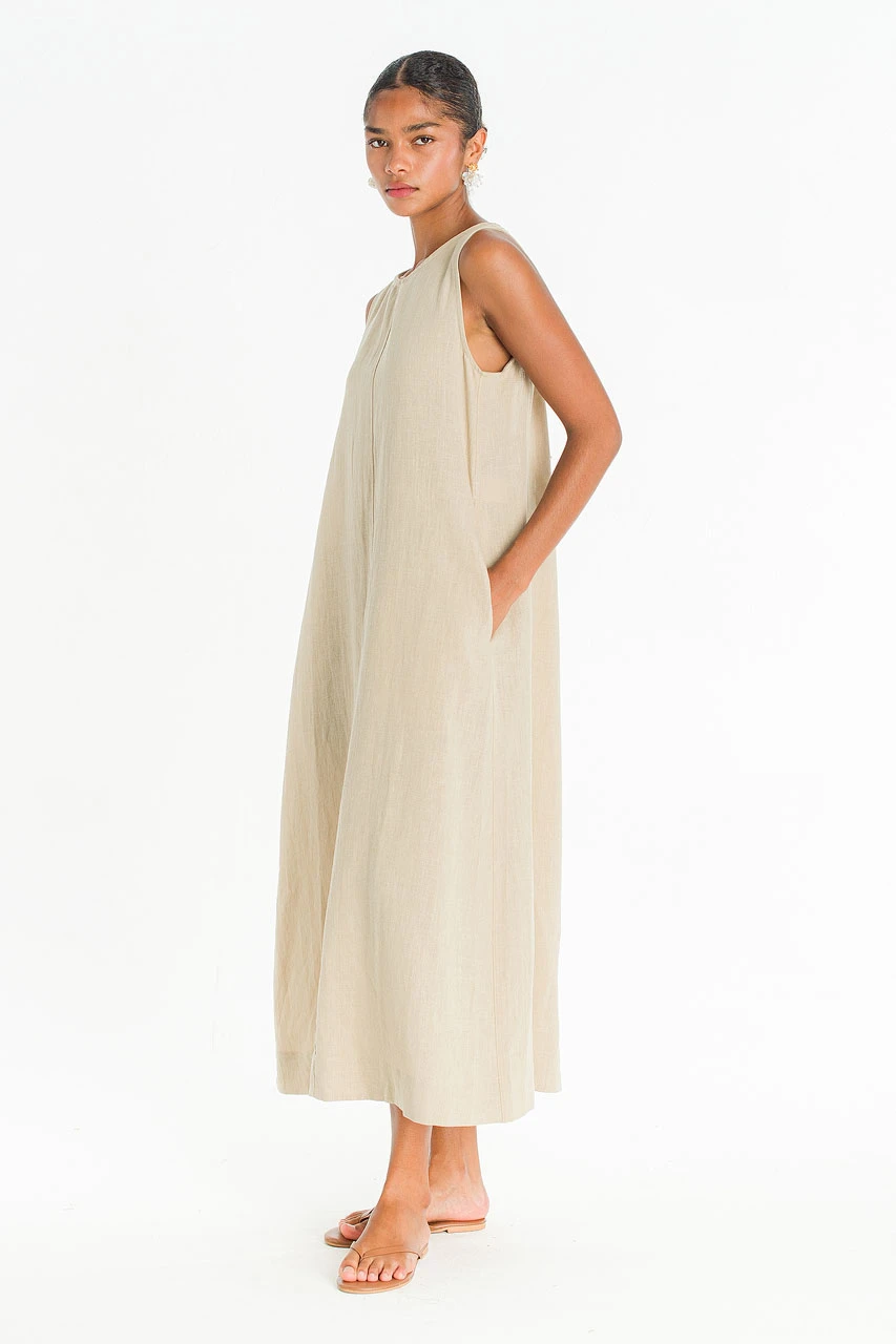 Sorento Linen Dress, Beige