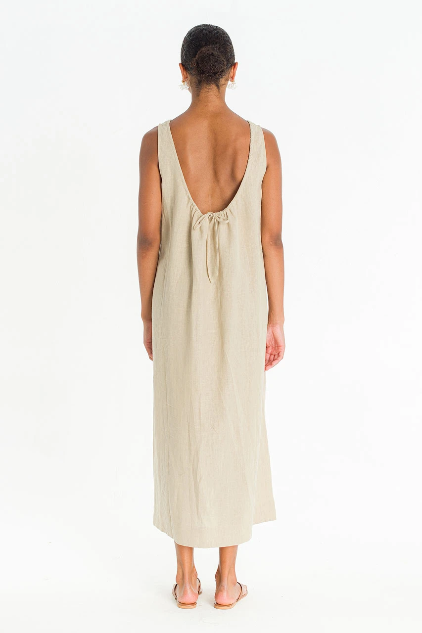 Sorento Linen Dress, Beige