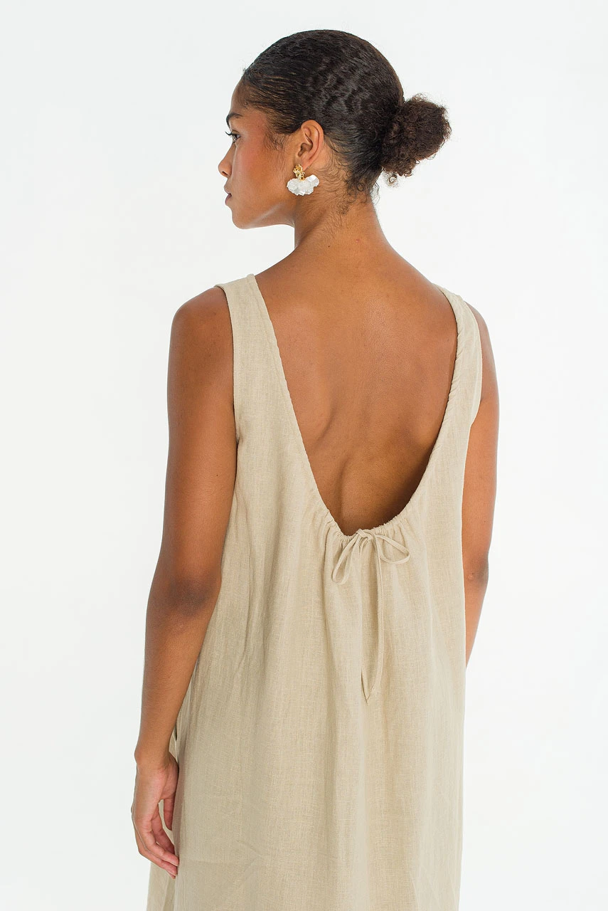 Sorento Linen Dress, Beige