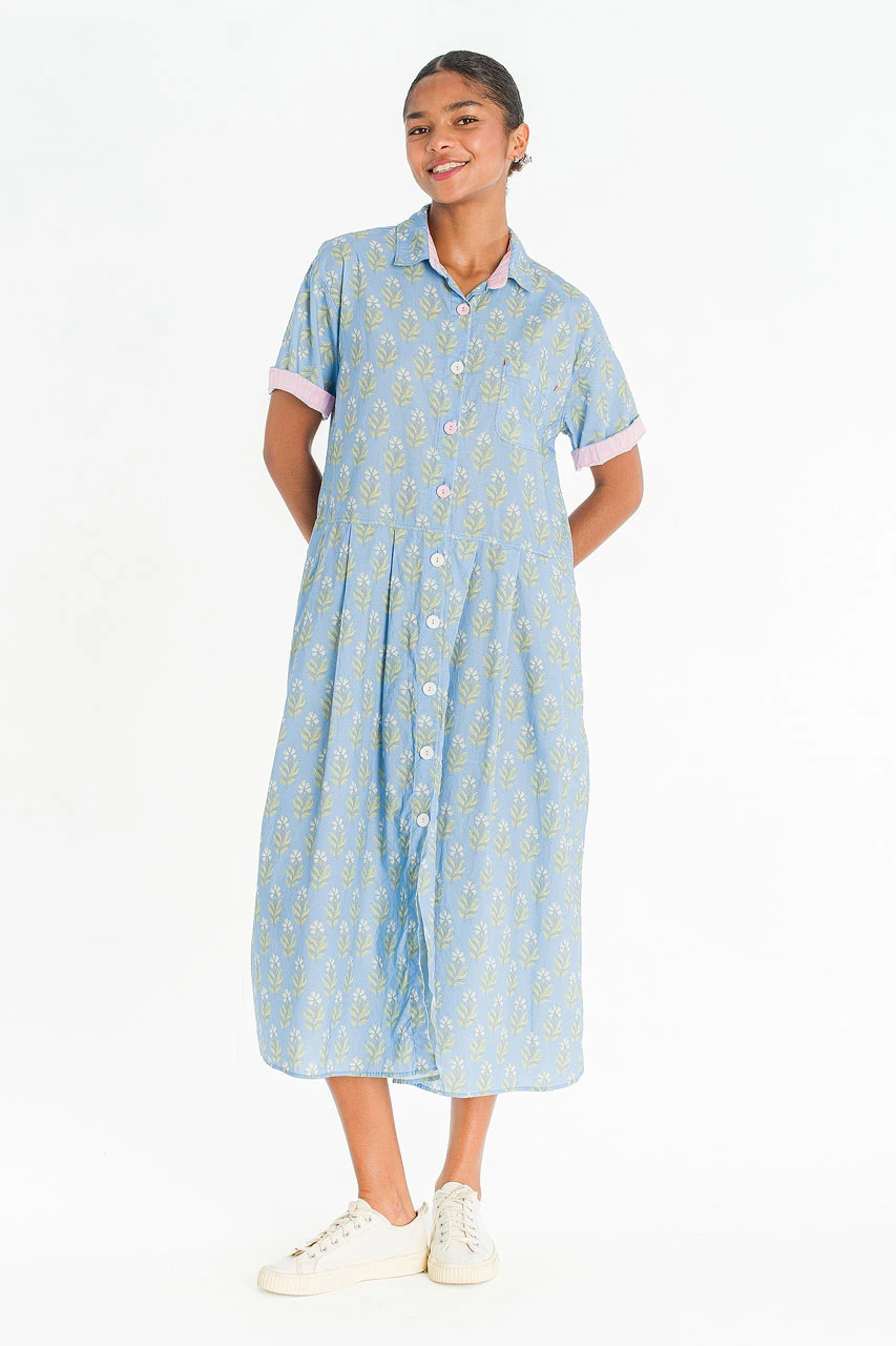 Somi Garden Shirt Dress, Blue