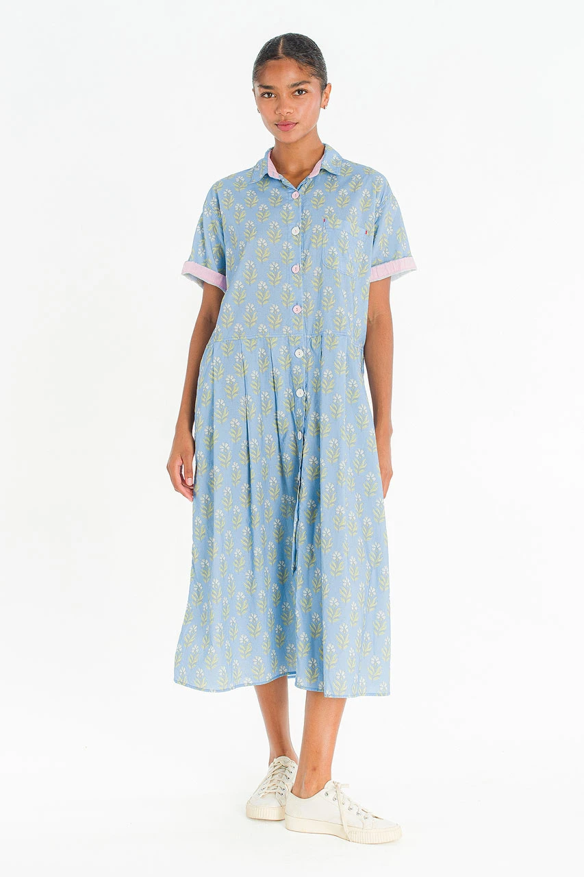 Somi Garden Shirt Dress, Blue
