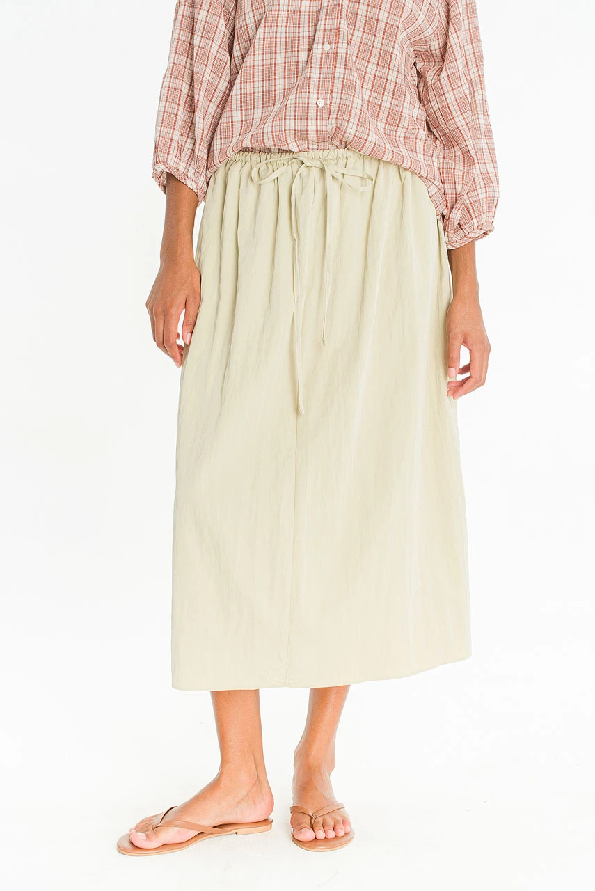 River Draw String Skirt, Beige