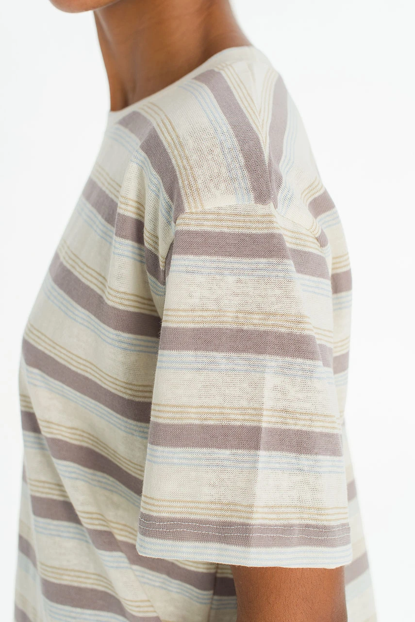 Praha Stripe Tee, Grey