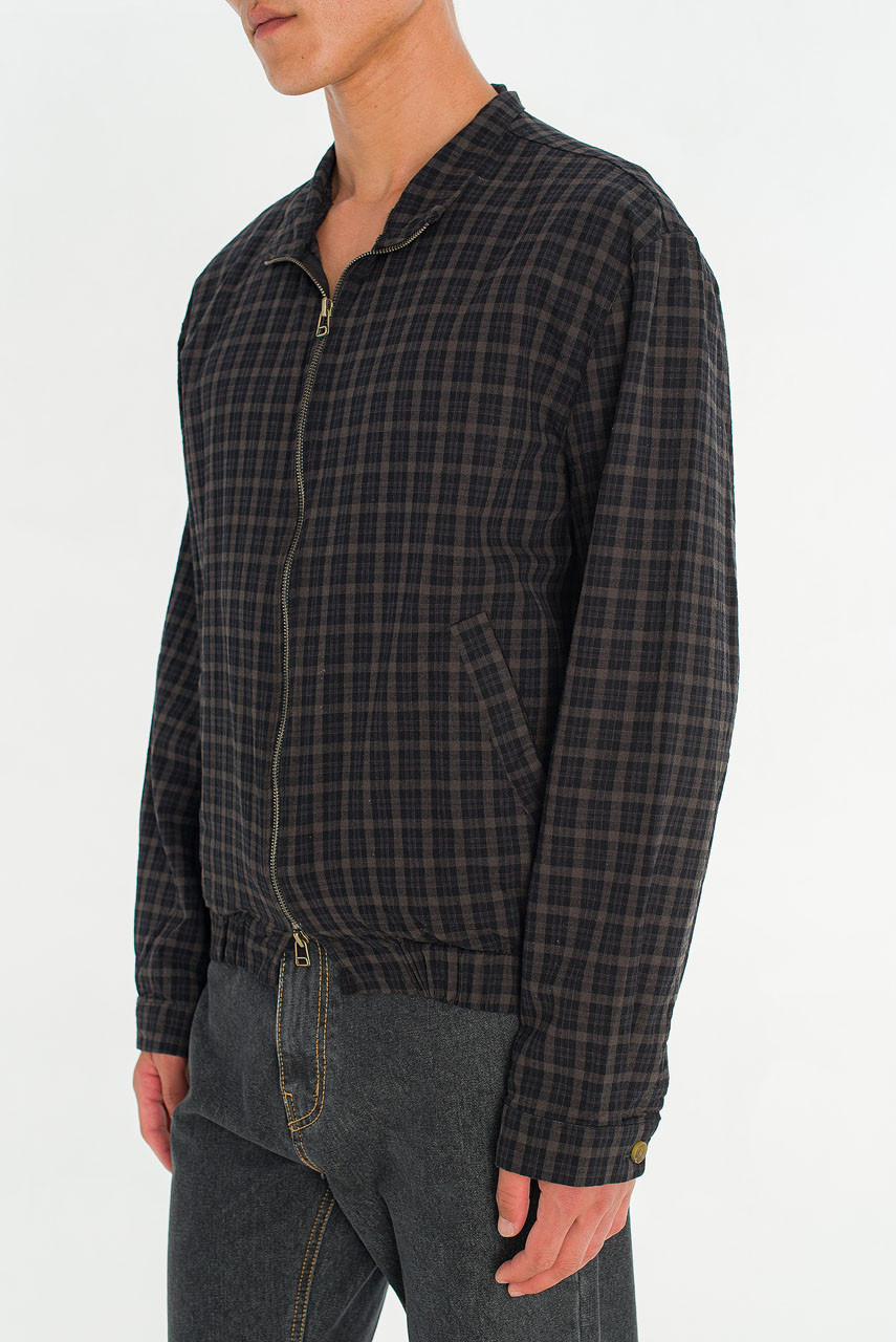 Menswear | Glen Check Blouson, Black