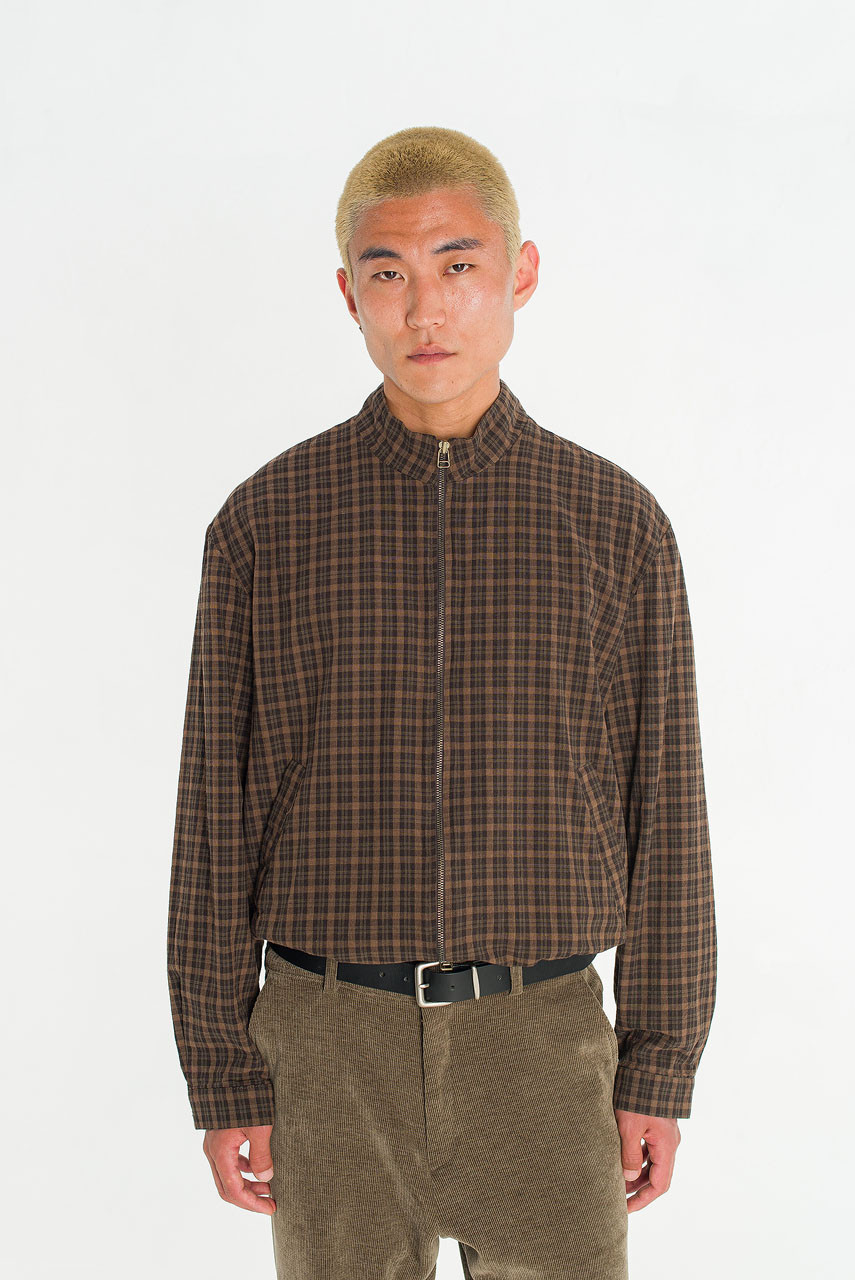 Menswear | Glen Check Blouson, Beige
