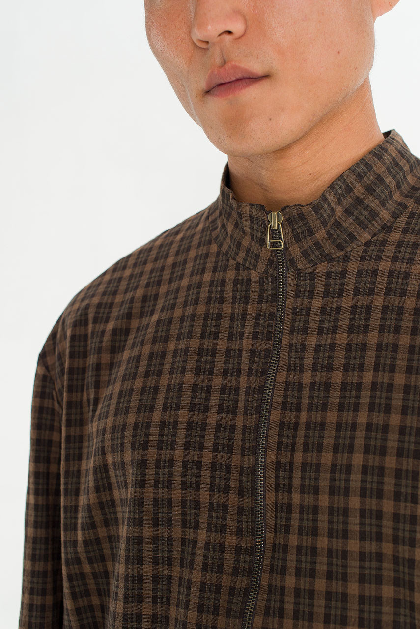 Menswear | Glen Check Blouson, Beige