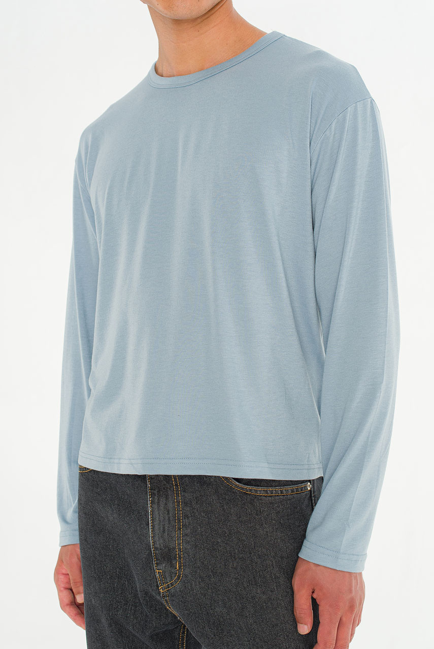 Menswear | Stack Long-Sleeve Tee, Sky Blue