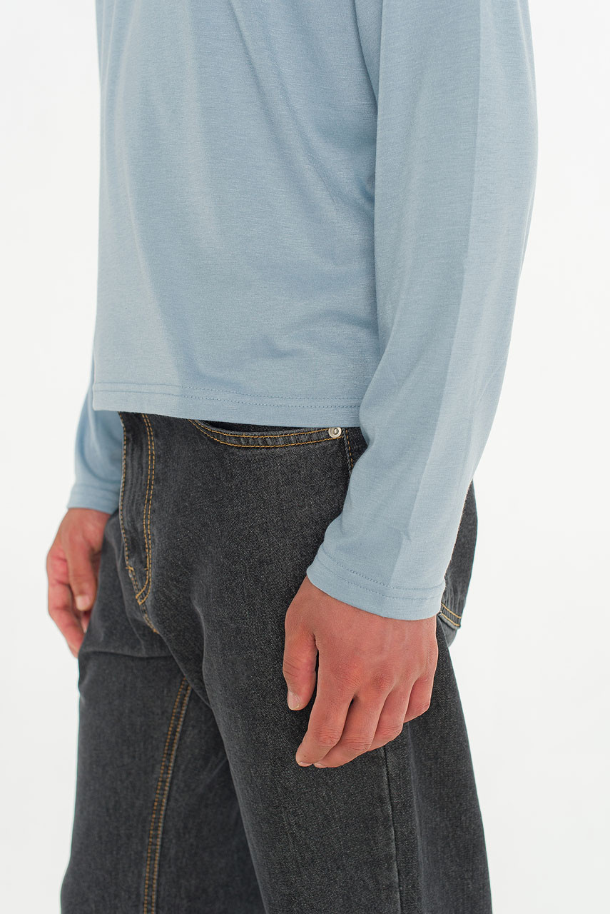 Menswear | Stack Long-Sleeve Tee, Sky Blue