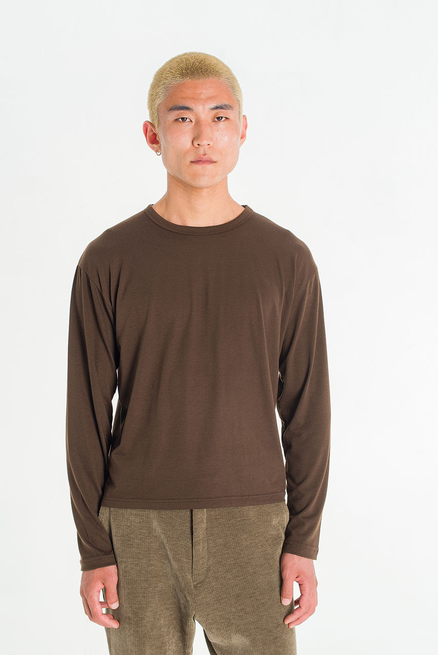 Menswear | Stack Long-Sleeve Tee, Brown