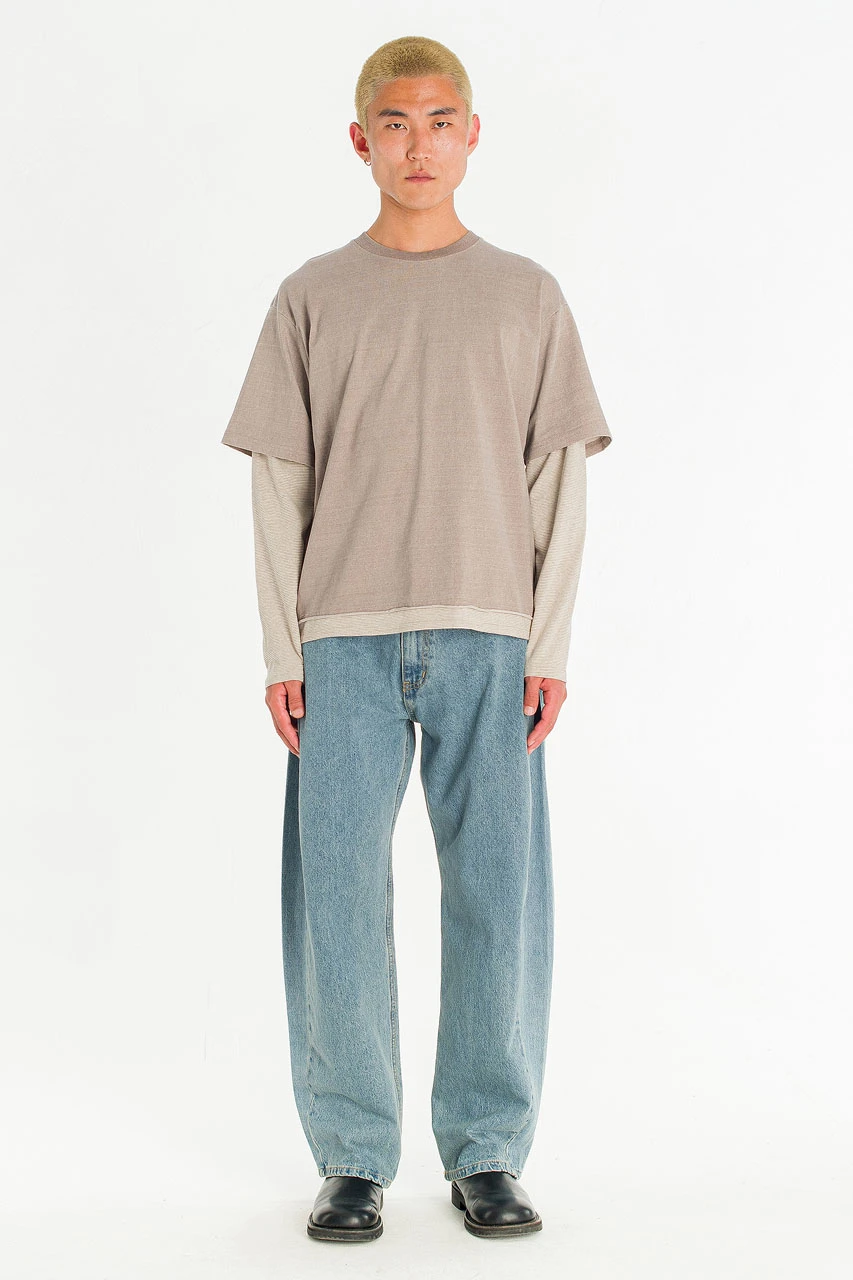 Menswear | Panelled Tapered Jeans, Blue