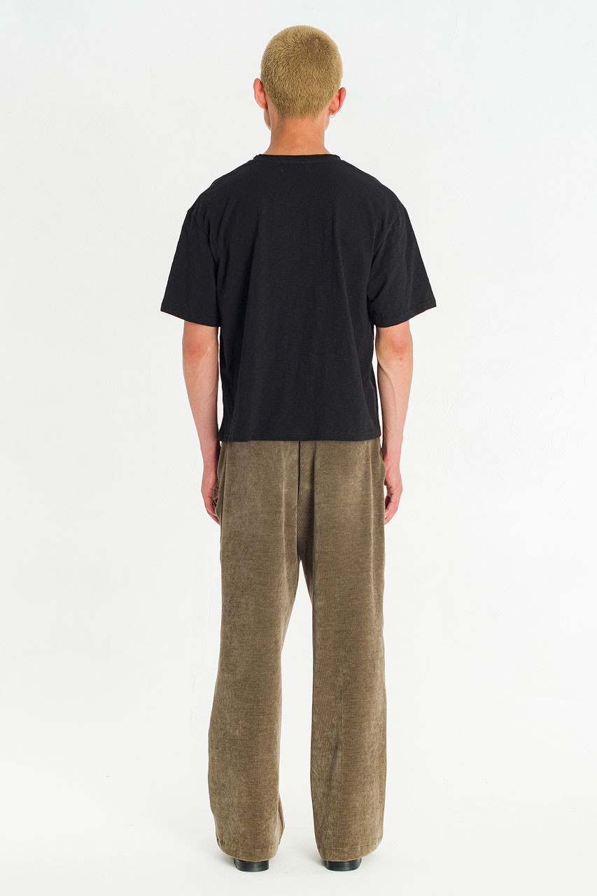 Menswear | Cropped Slub Tee, Black