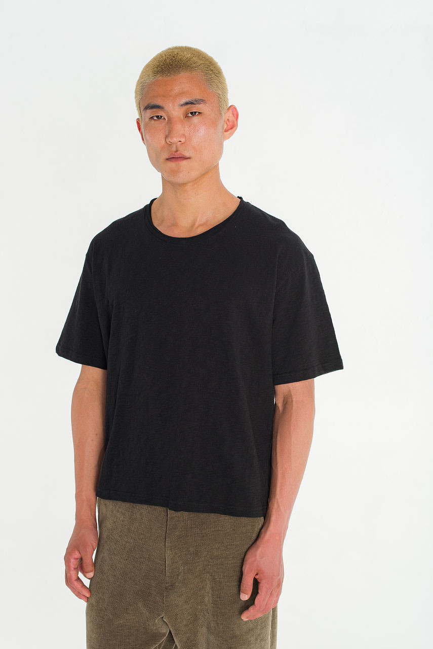 Menswear | Cropped Slub Tee, Black