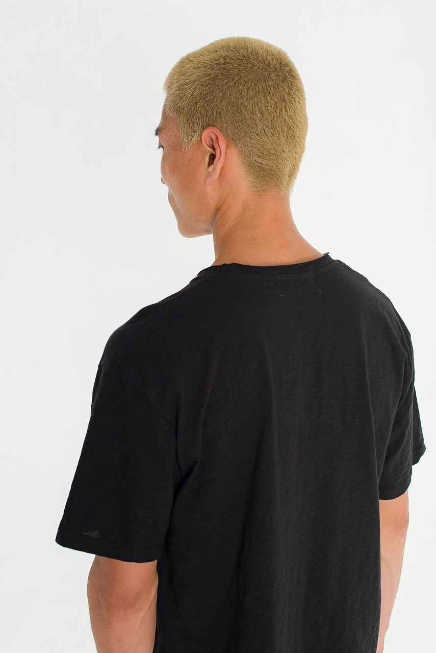 Menswear | Cropped Slub Tee, Black