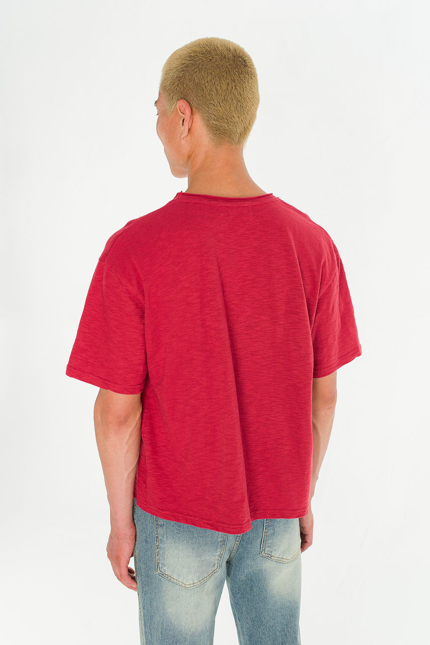 Menswear | Cropped Slub Tee, Red