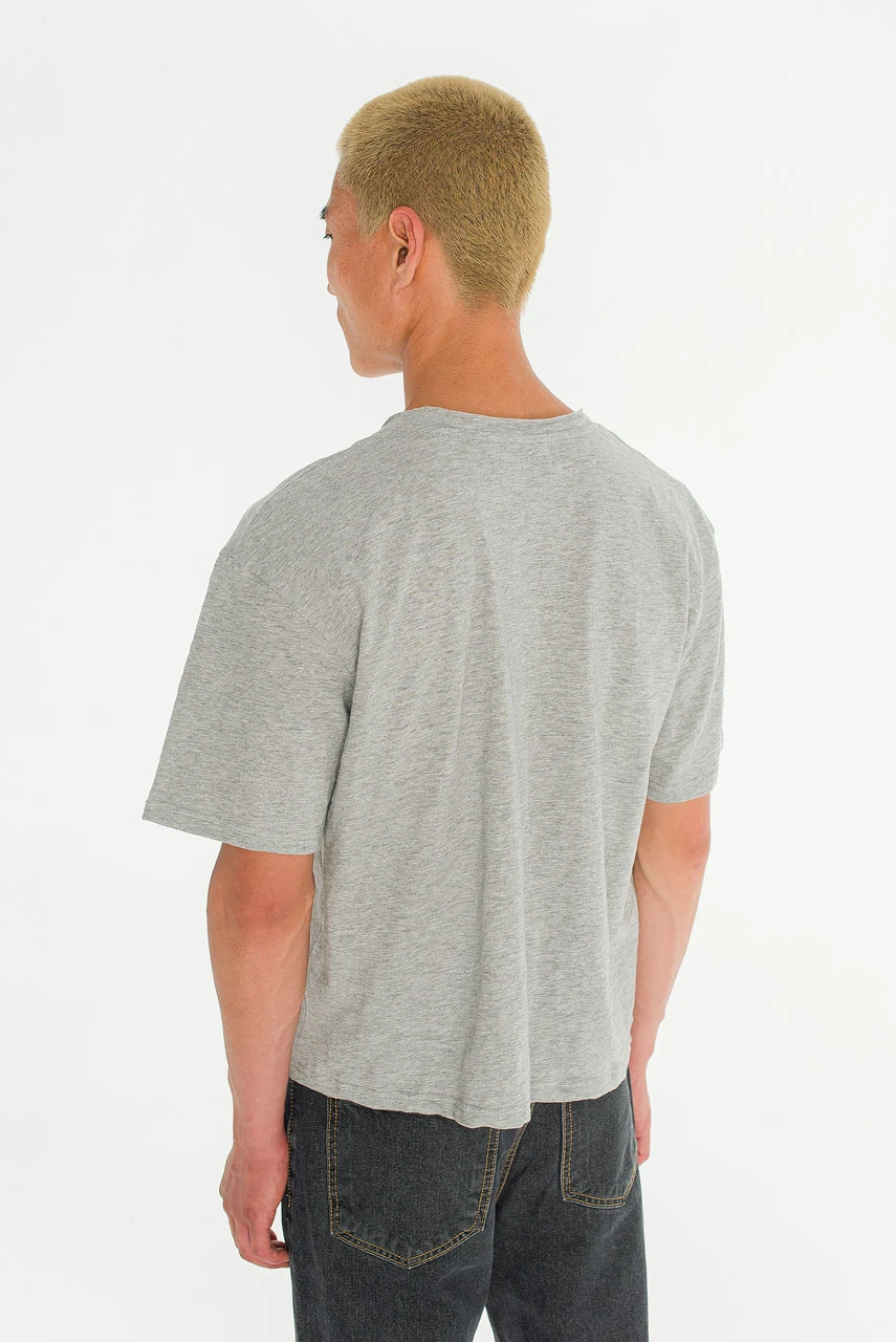 Menswear | Cropped Slub Tee, Grey