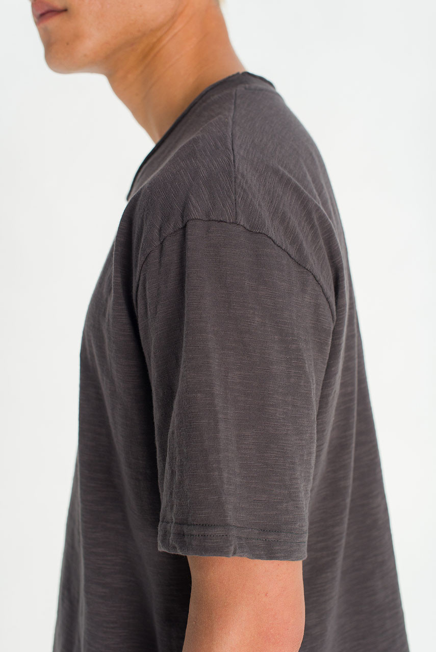 Menswear | Cropped Slub Tee, Charcoal