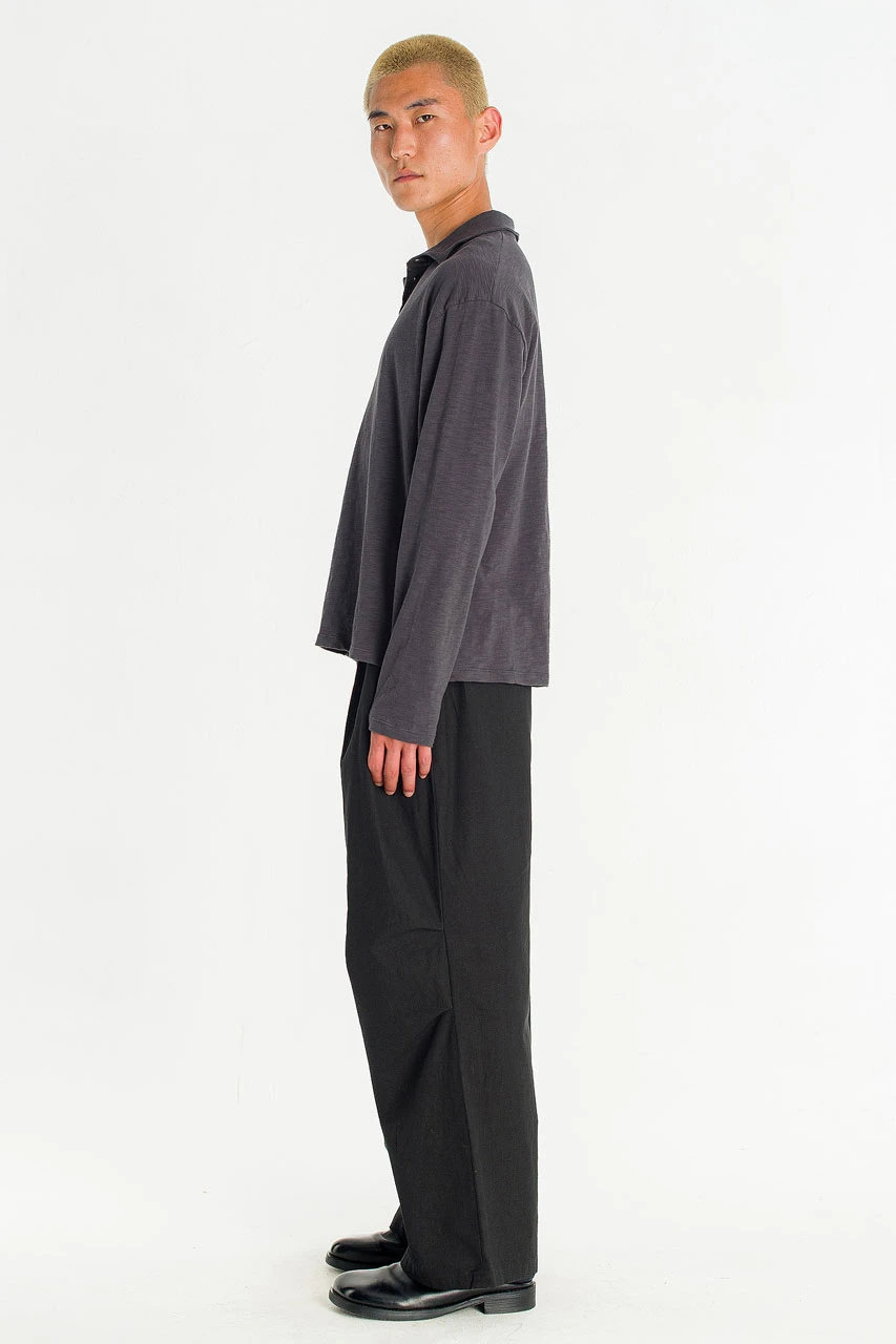 Menswear | Linen Pintuck Pants, Black