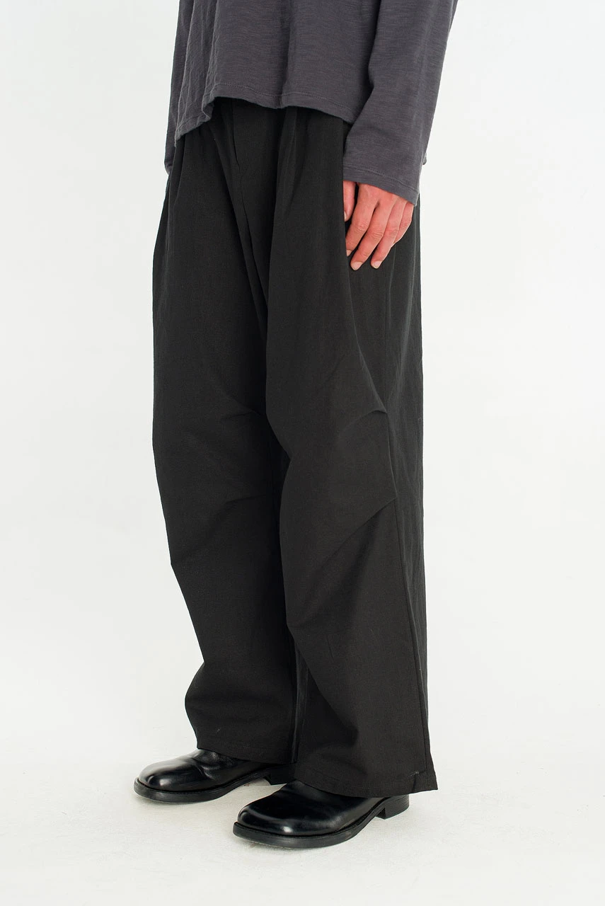Menswear | Linen Pintuck Pants, Black