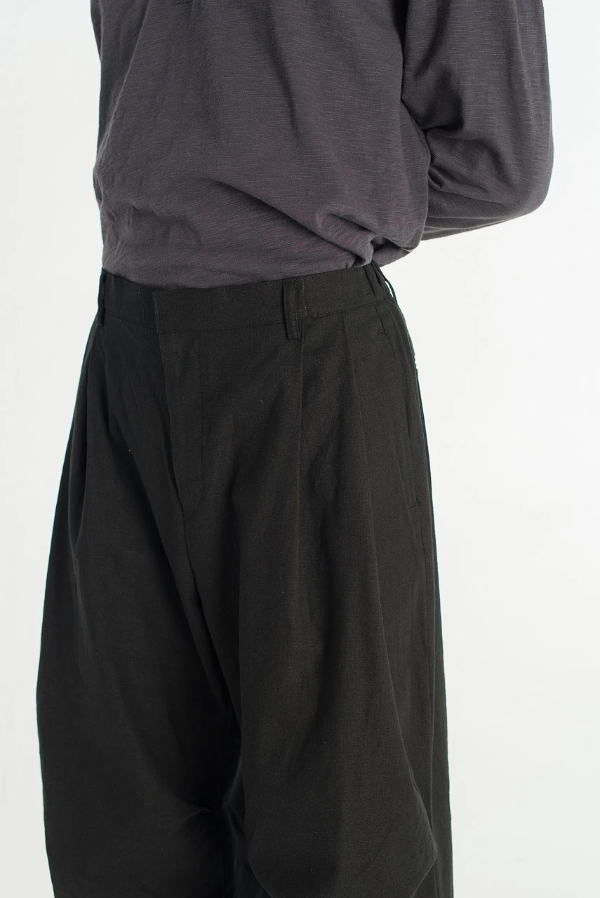 Menswear | Linen Pintuck Pants, Black