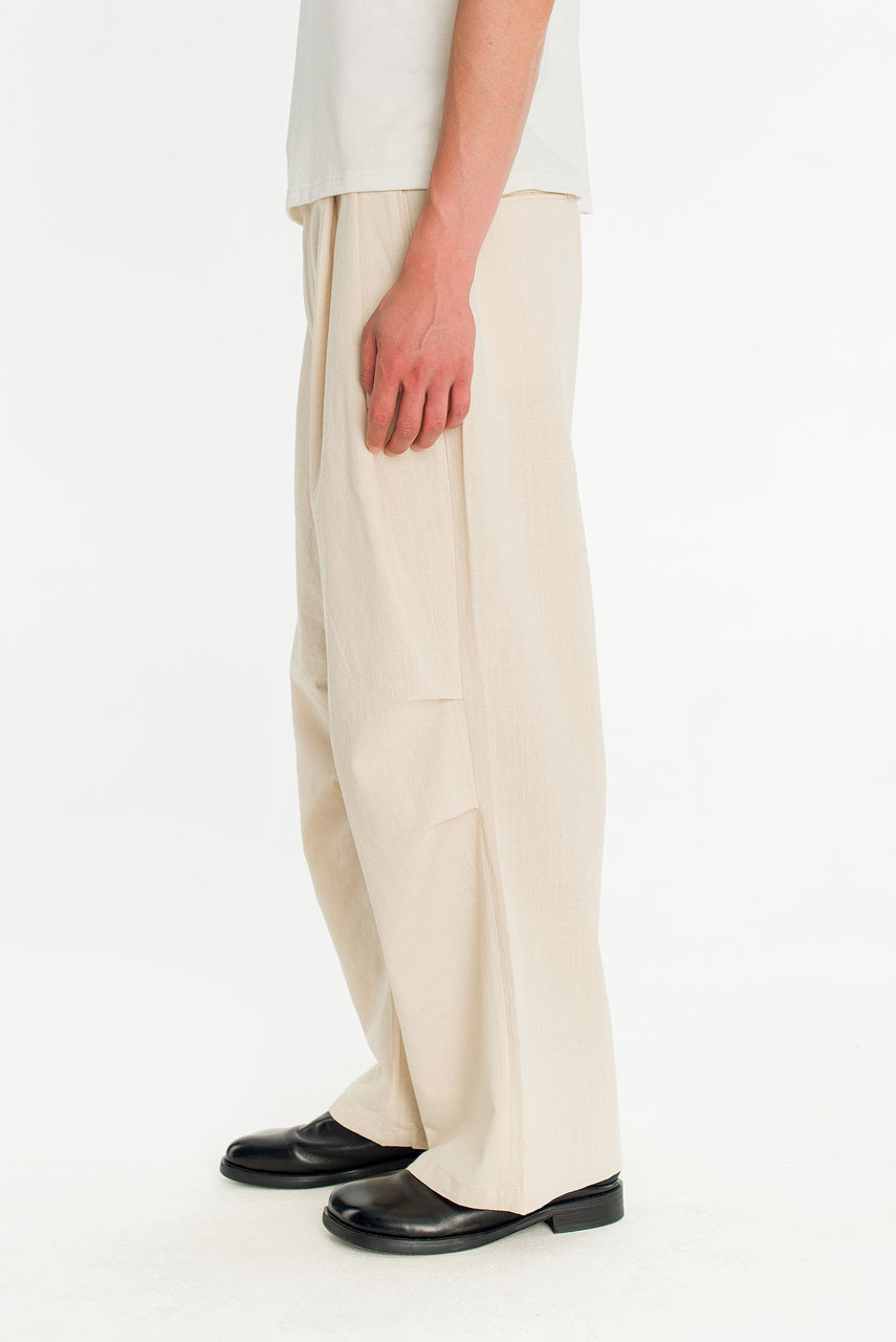 Menswear | Linen Pintuck Pants, Beige