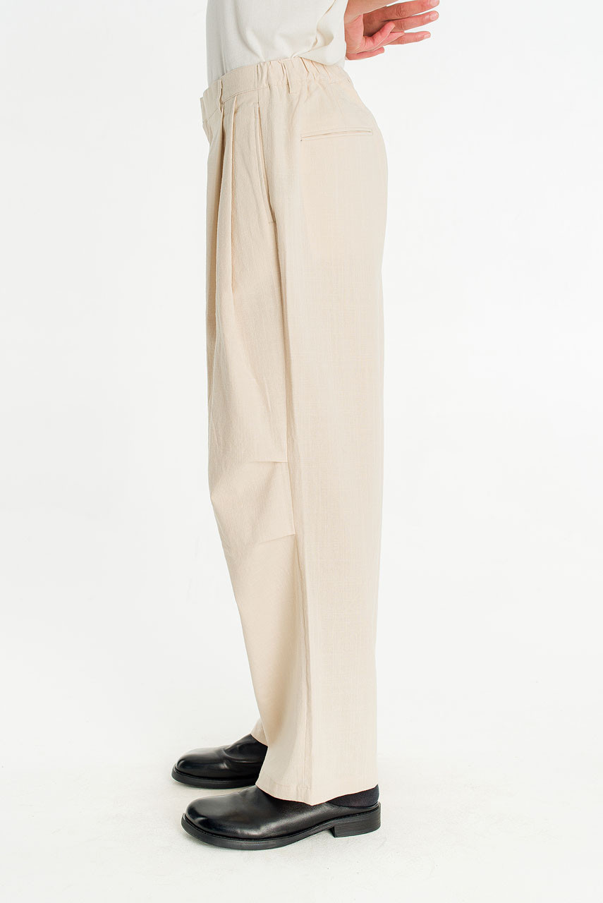 Menswear | Linen Pintuck Pants, Beige