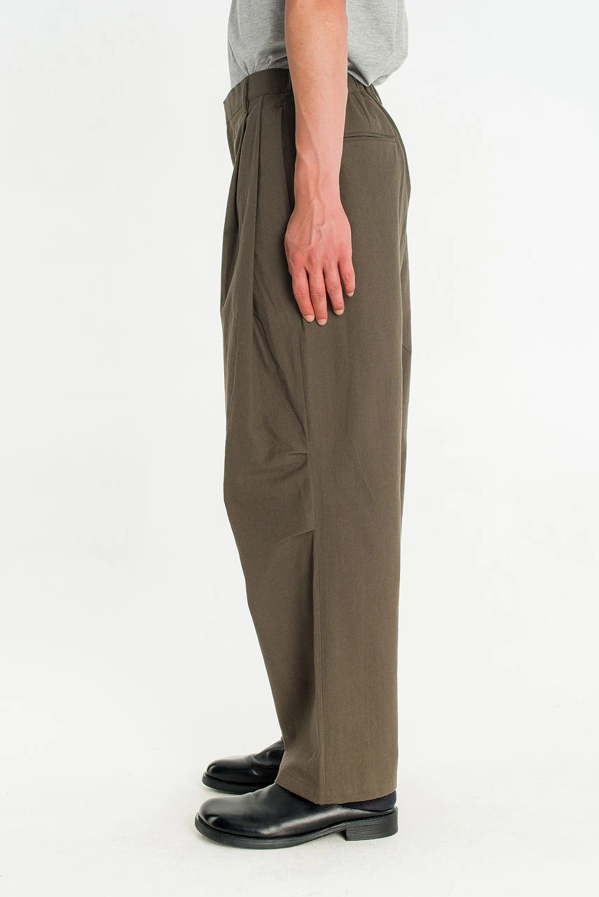 Menswear | Linen Pintuck Pants, Khaki