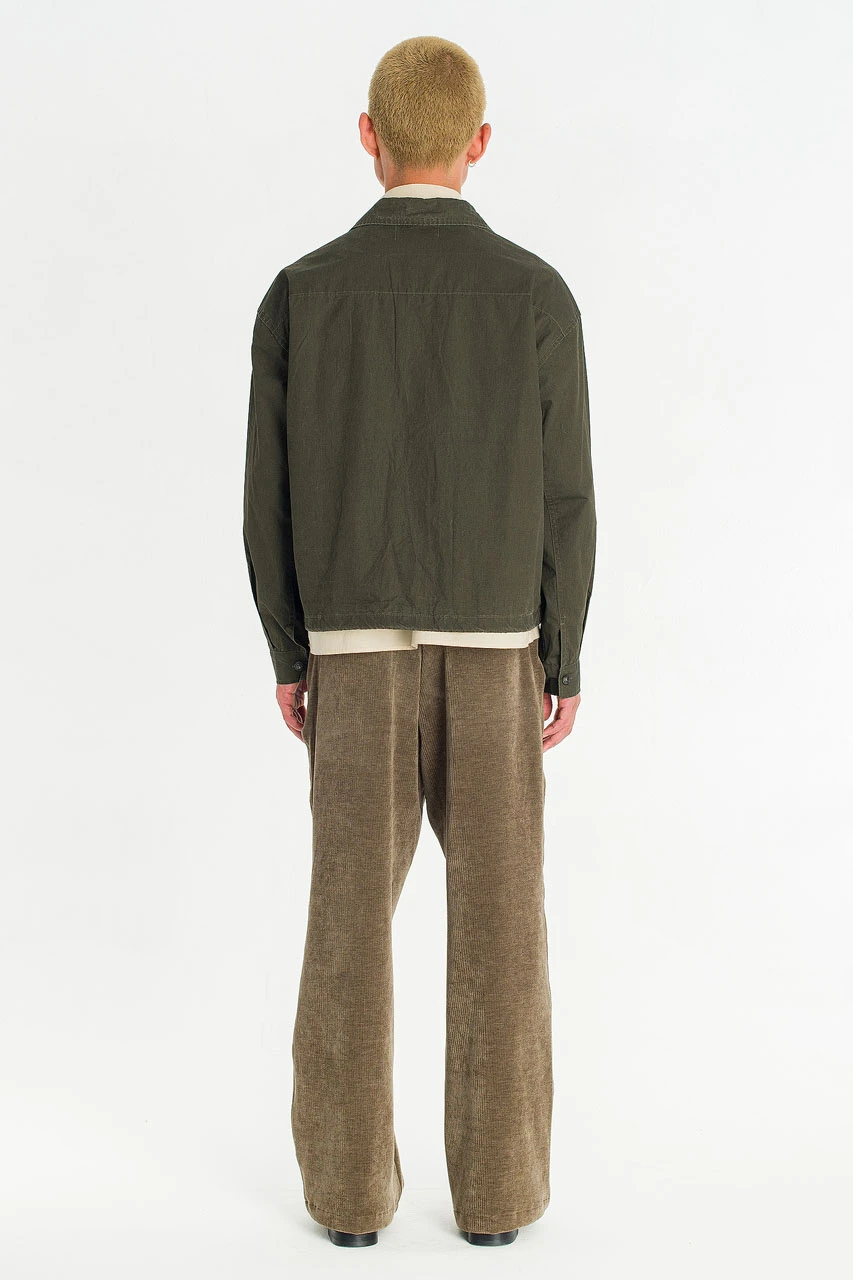 Menswear | Cropped Overshirt, Khaki