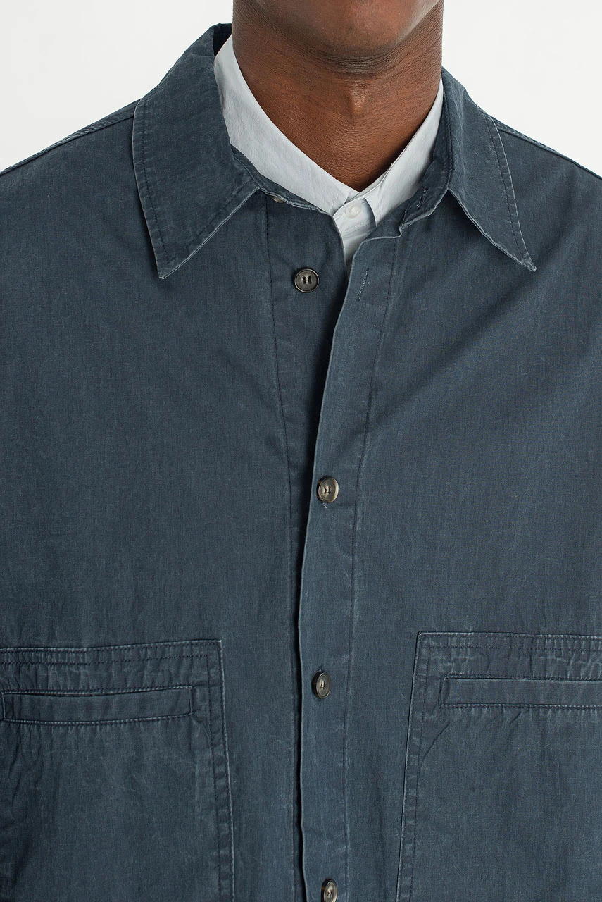 Menswear | Cropped Overshirt, Dark Blue