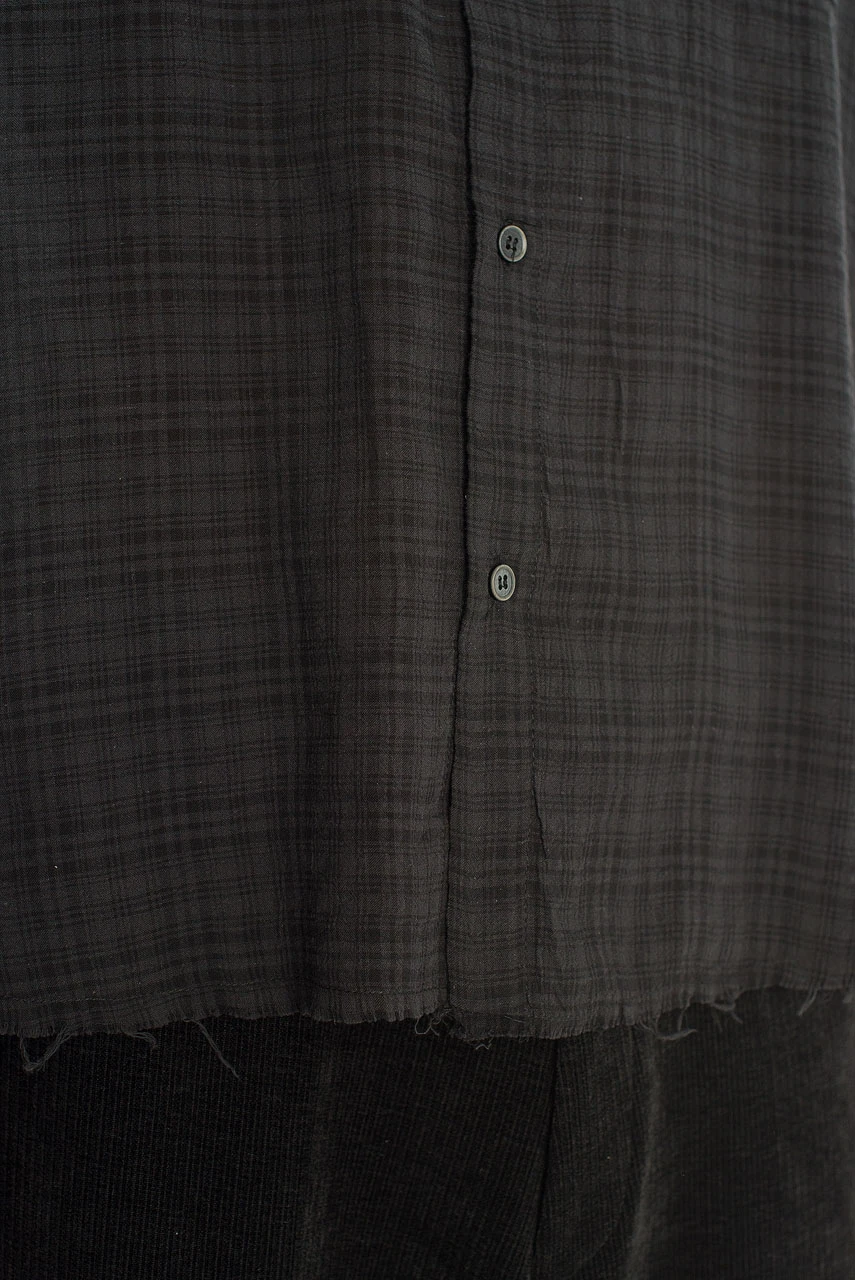 Menswear | Raw-Cut Check Shirt, Black