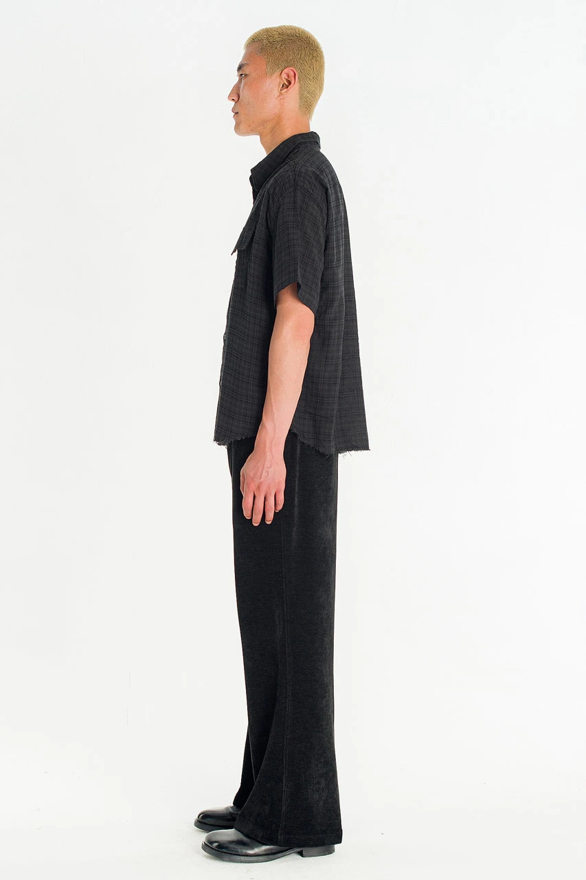 Menswear | Raw-Cut Check Shirt, Black