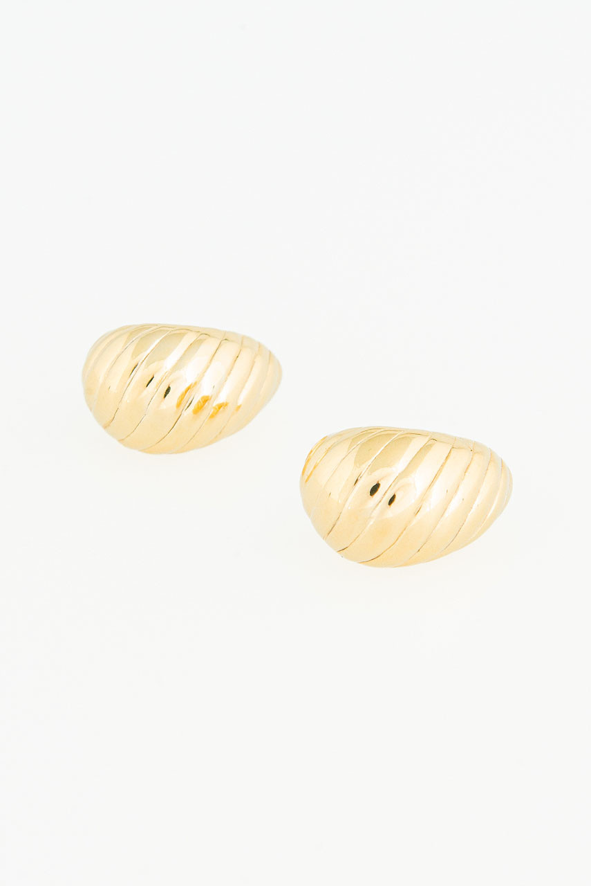 Rill Stud Earrings, Gold