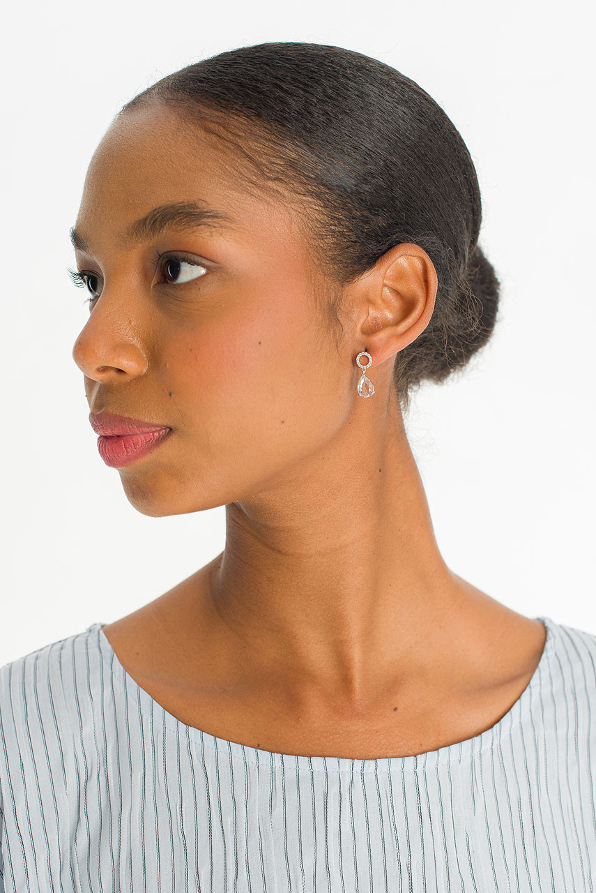 Orbit Drop Earrings, Silver