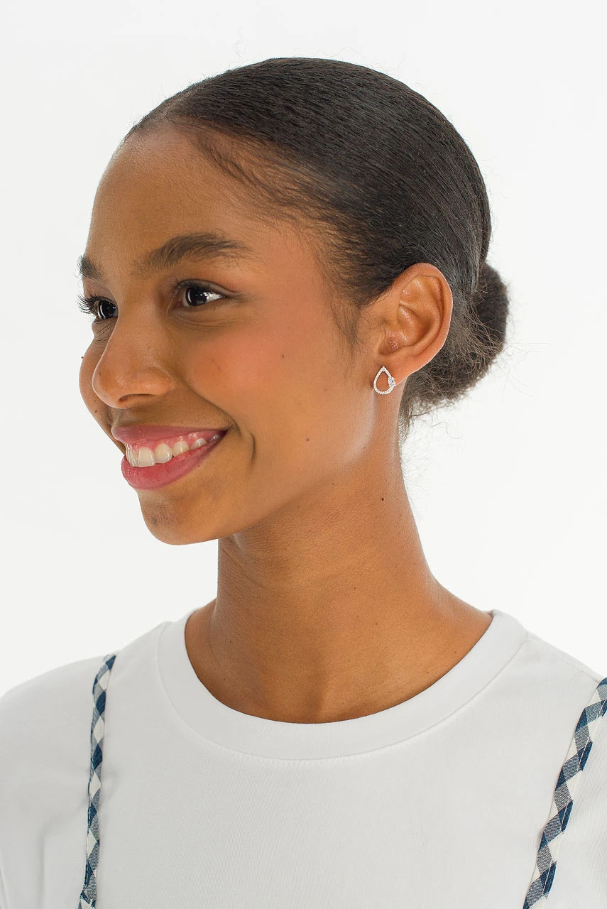Teardrop Studs, Silver