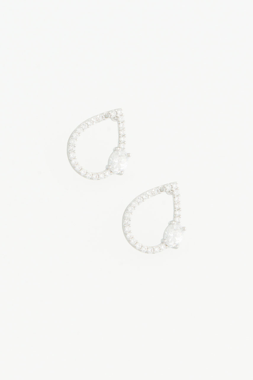 Teardrop Studs, Silver