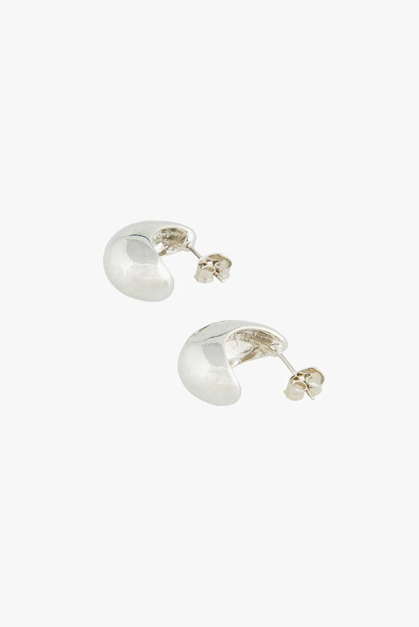 Organic Drop Studs, Silver