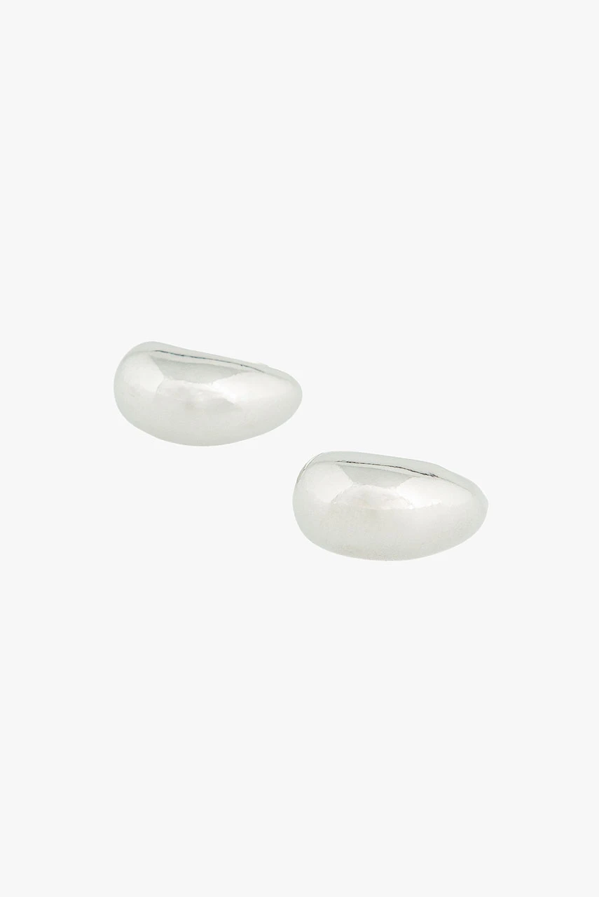 Organic Drop Studs, Silver