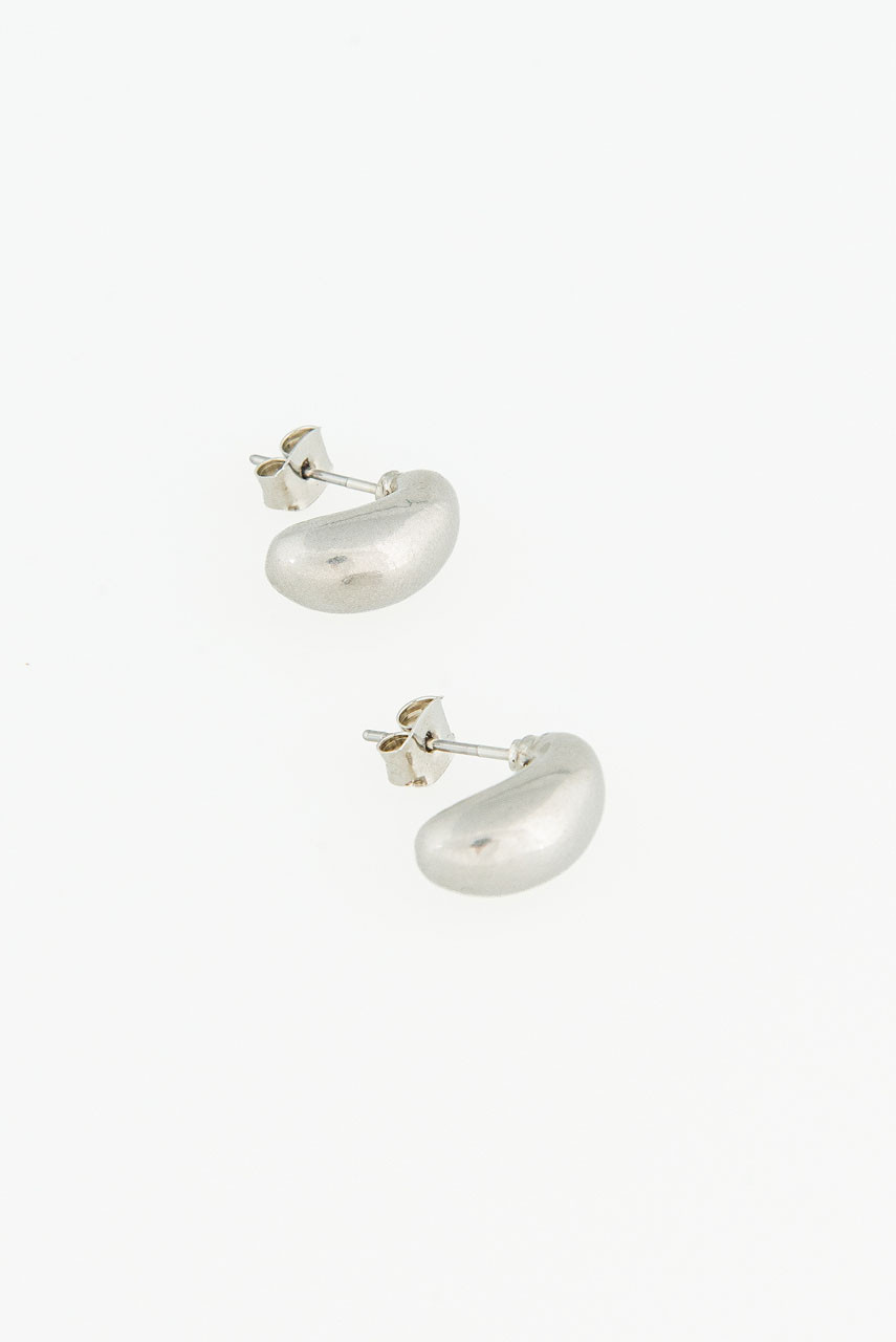 Jelly Bean Earrings, Silver